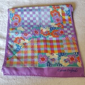 Elorian Original Colorful Patchwork Scarf 100% Silk
